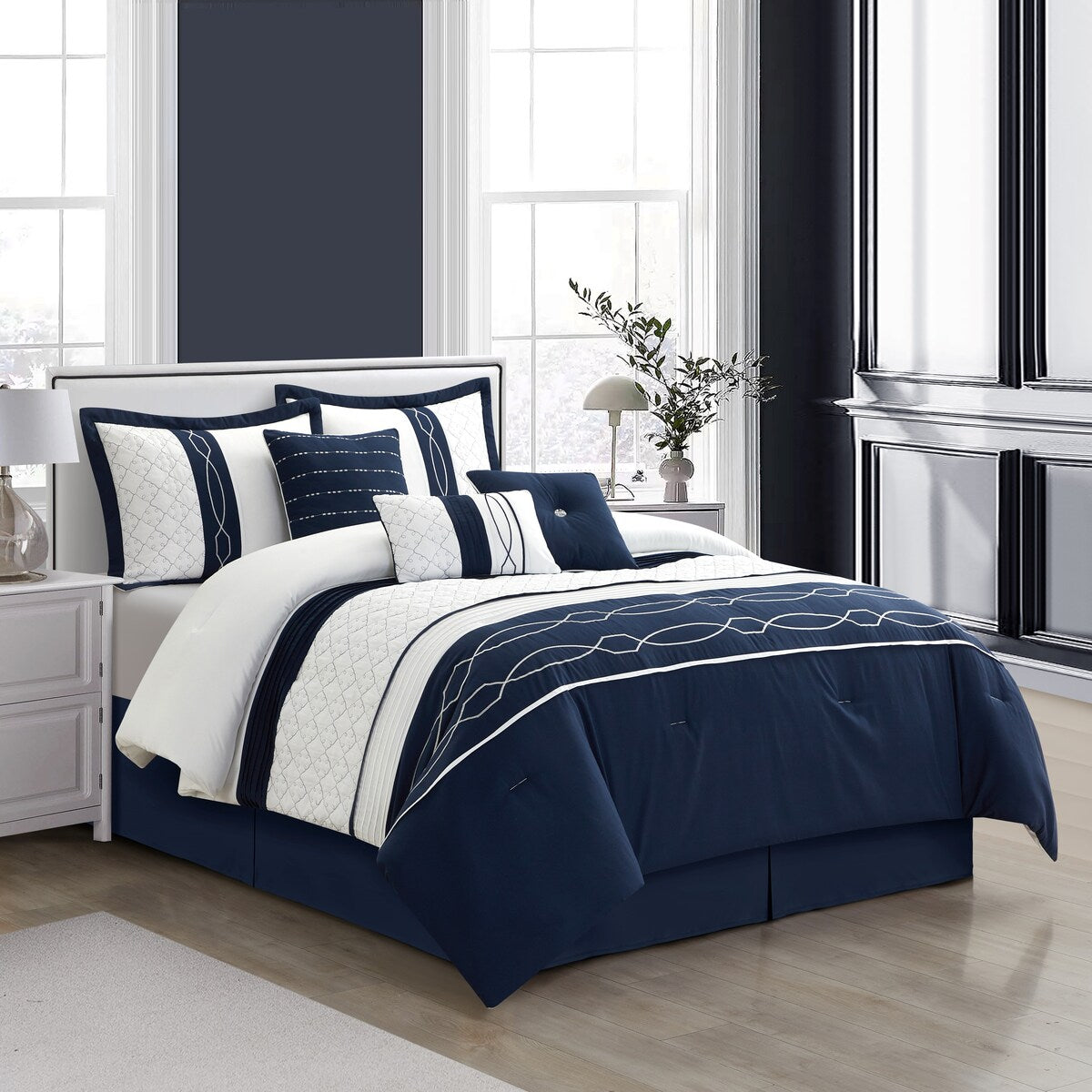 Bellerose 7 Piece Modern Geometric Comforter Set
