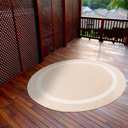 Beverly Rug Modern Bordered Indoor Outdoor Rug, Outside Carpet for Patio, Deck, Porch