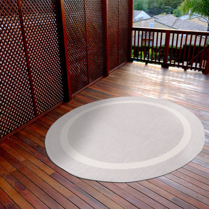 Beverly Rug Modern Bordered Indoor Outdoor Rug, Outside Carpet for Patio, Deck, Porch