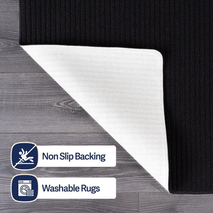 Beverly Rug Solid Color Non-Slip Rubber Back Washable Indoor Area Rug
