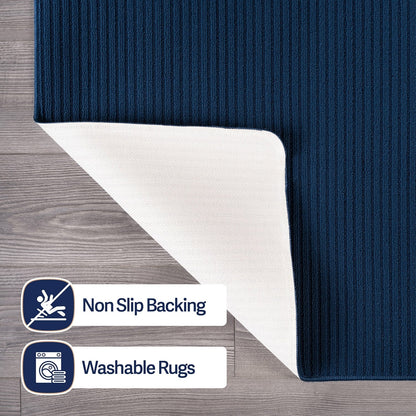 Beverly Rug Solid Color Non-Slip Rubber Back Washable Indoor Area Rug
