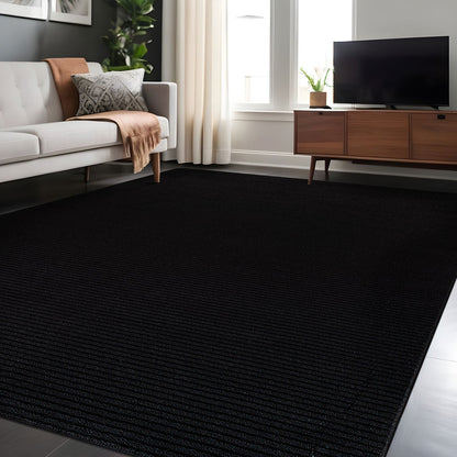 Beverly Rug Solid Color Non-Slip Rubber Back Washable Indoor Area Rug