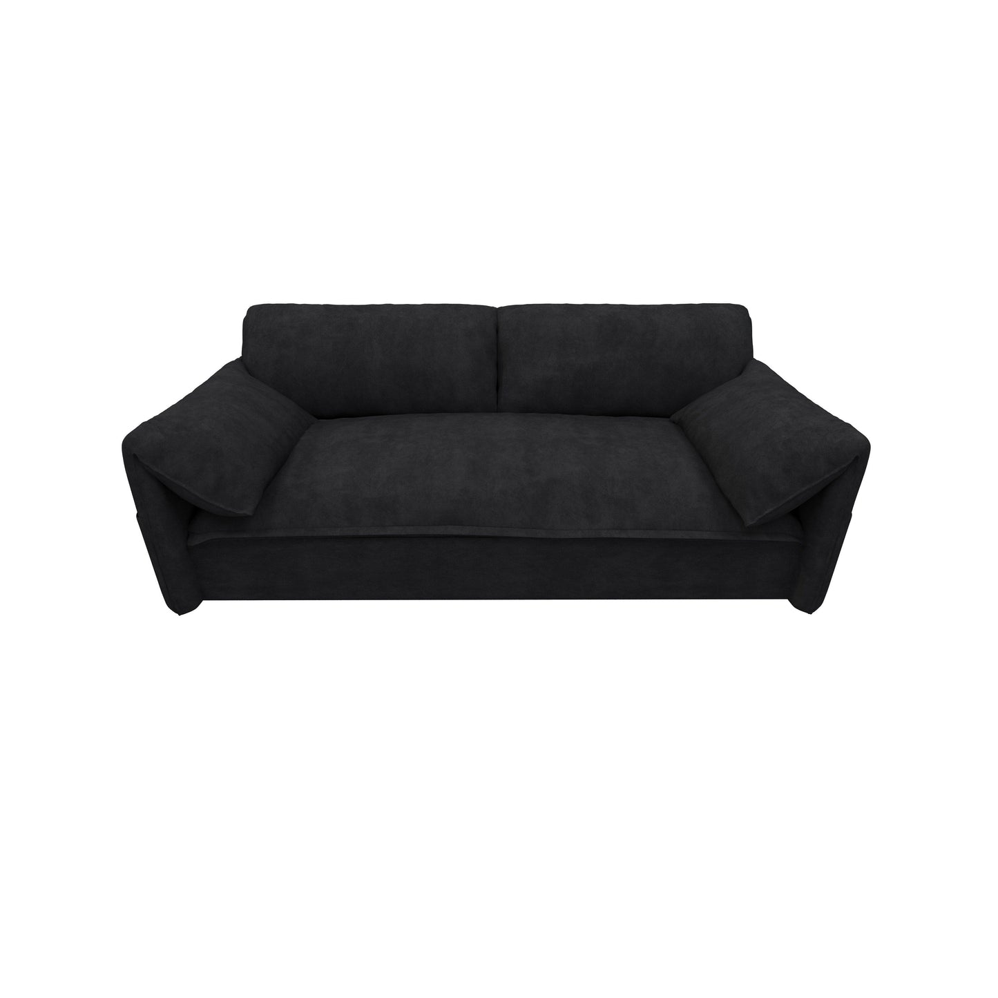 Black 63.8 3-in-1 Velvet Loveseat Pull Out Sofa Bed with Side Storage for Living Room
