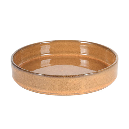 Bloomhouse Santorini Mist 16 Piece Double Bowl Terracotta Reactive Glaze Plates and Bowls Dinnerware Set