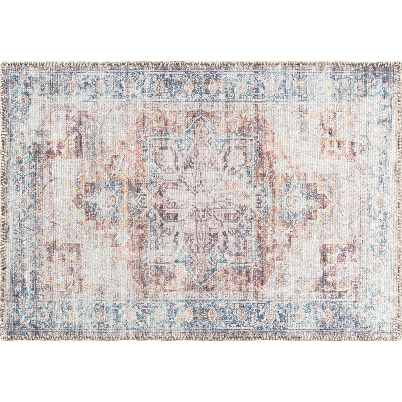 Bohemian Distressed Machine Washable Area Rug