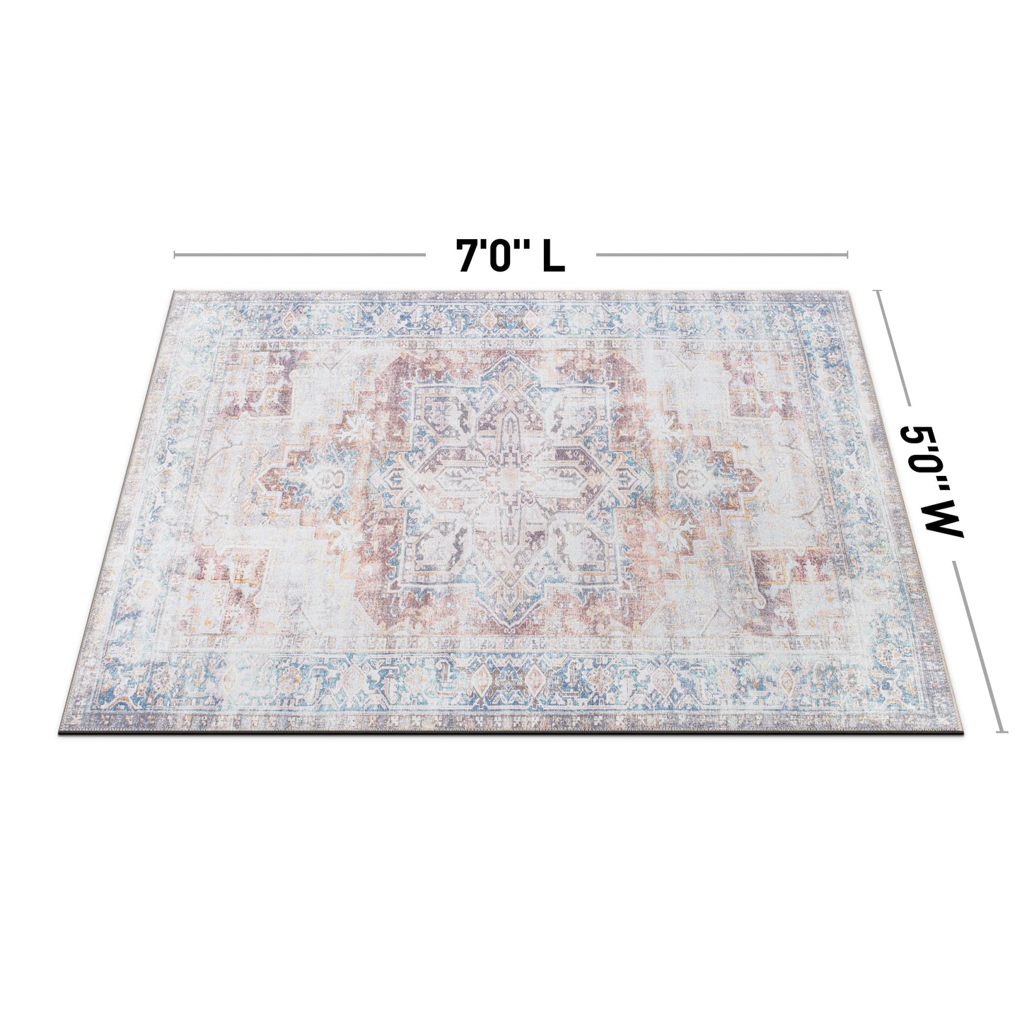 Bohemian Distressed Machine Washable Area Rug