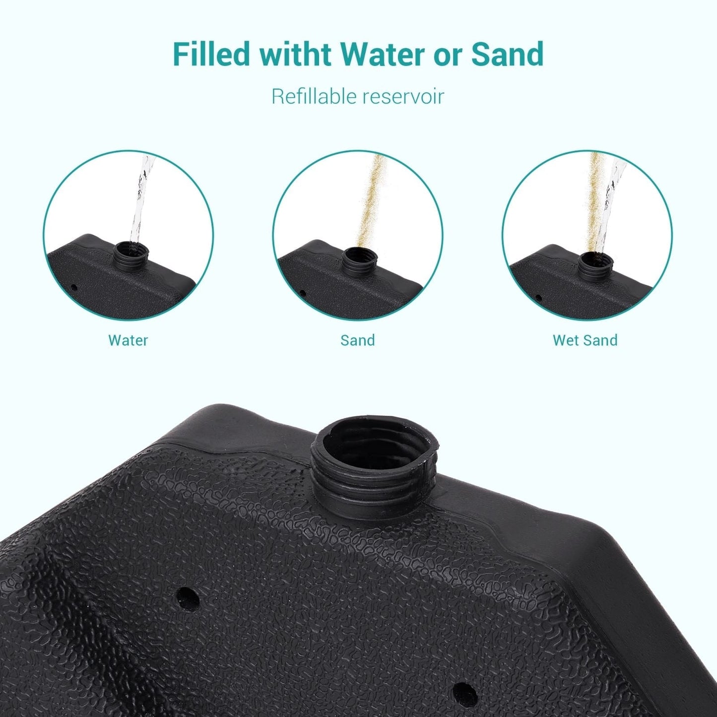 Bonosuki 4-Piece Cantilever Base Offset Patio Umbrella Stand, 176lb - 40.9 x 40.9