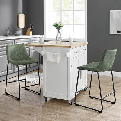 Bossin 18/26/30 inch Bar Stools,Counter Height Bar Stools with Back Modern PU Leather Stools Dining Chair with Footrest