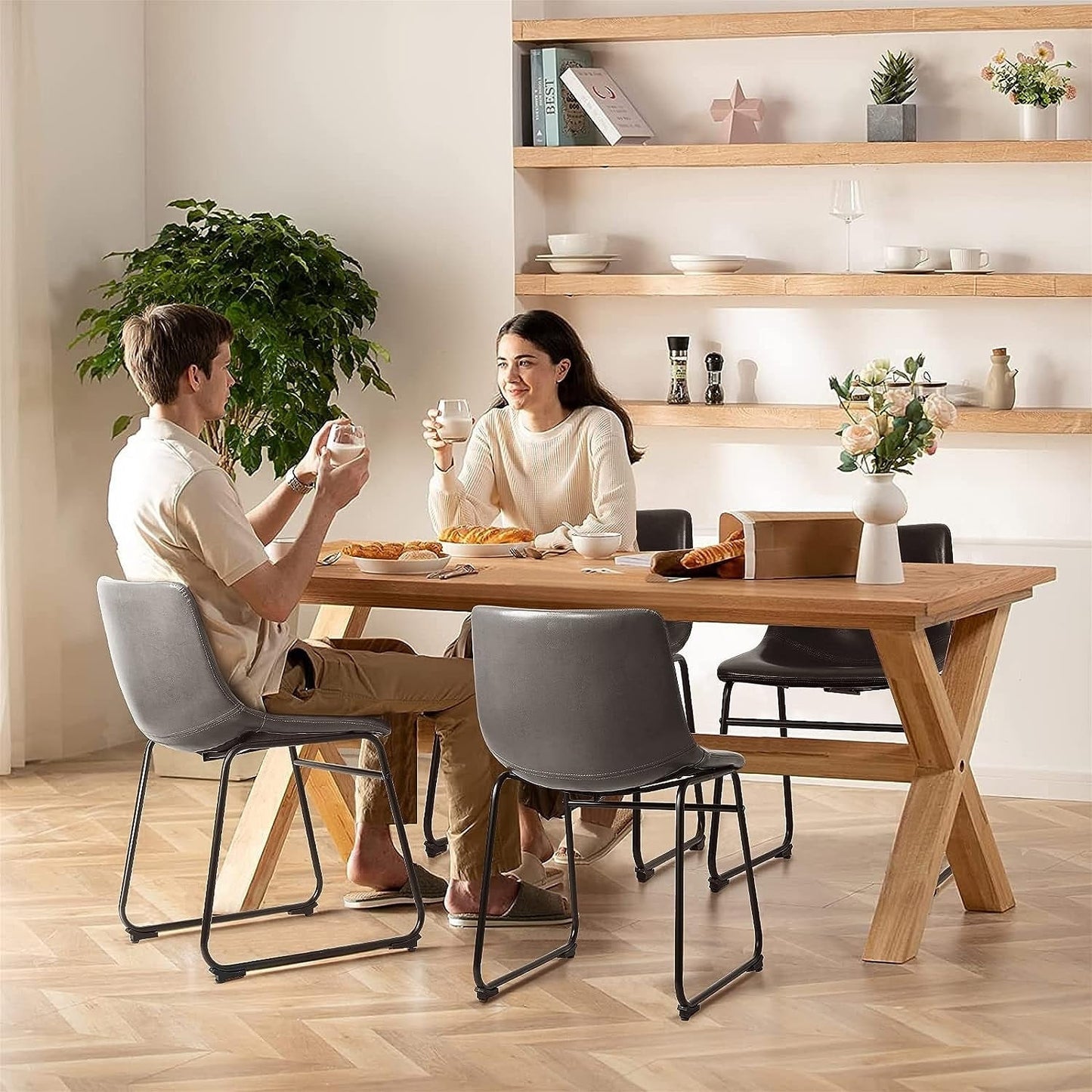 Bossin 18/26/30 inch Bar Stools,Counter Height Bar Stools with Back Modern PU Leather Stools Dining Chair with Footrest