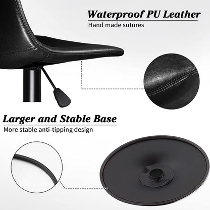 Bossin Adjustable Swivel Bar Stools with Backs – Counter Height