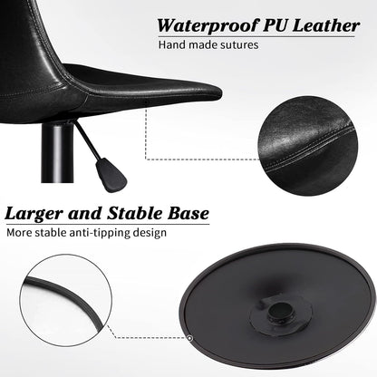 Bossin Adjustable Swivel Bar Stools with Backs – Counter Height