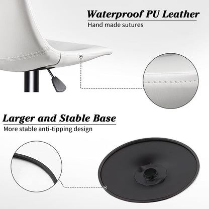 Bossin Adjustable Swivel Bar Stools with Backs – Counter Height