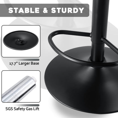 Bossin Adjustable Swivel Bar Stools with Backs – Counter Height