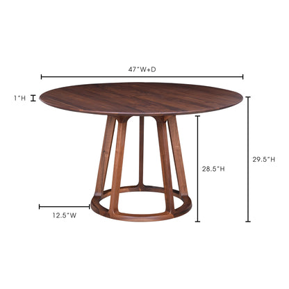 Aldo Round Dining Table Walnut | Moe's Furniture - CB-1027-03-0
