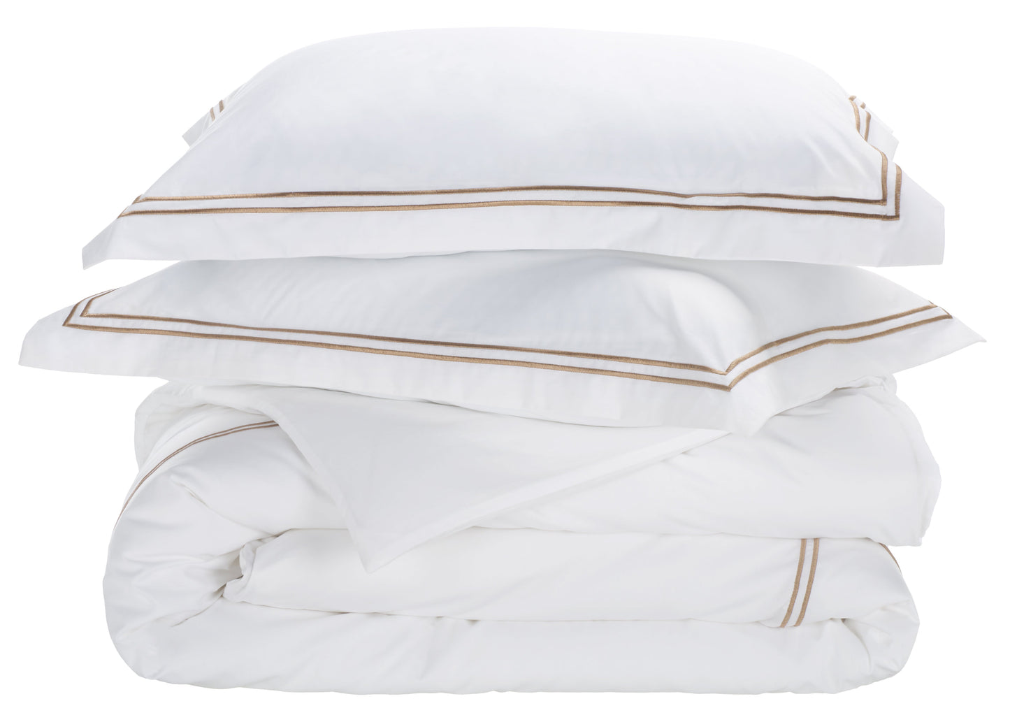 2 Line Embroidery Hotel Duvet Cover 3 Piece | Safavieh - DVT1001