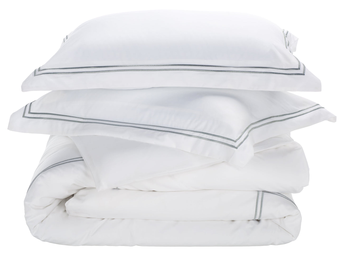 2 Line Embroidery Hotel Duvet Cover 3 Piece | Safavieh - DVT1001