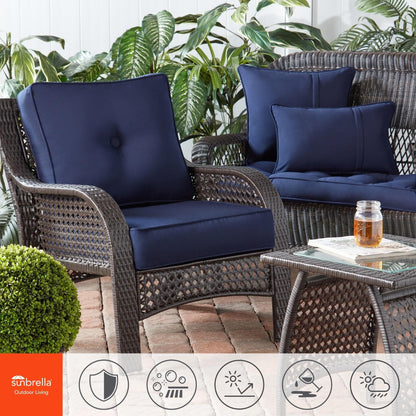 Sunbrella 2-Piece Premium Deep Seat Outdoor Cushion Set