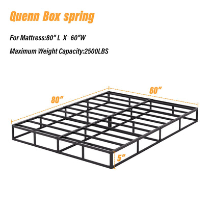 5 Inch Low Profile Metal Spring, Heavy Duty Structure with Grey Cover