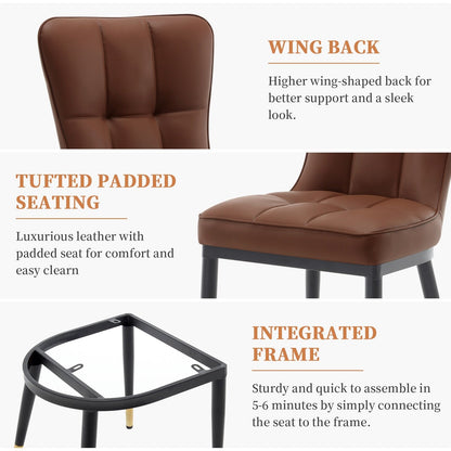 Faux Leather Upholstered Dining Chairs Set of 2/4