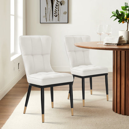 Faux Leather Upholstered Dining Chairs Set of 2/4