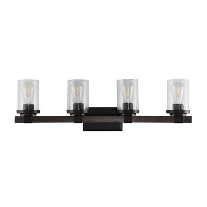 Ferme Iron/Seeded Glass Rustic Farmhouse LED Vanity Light, by JONATHAN Y