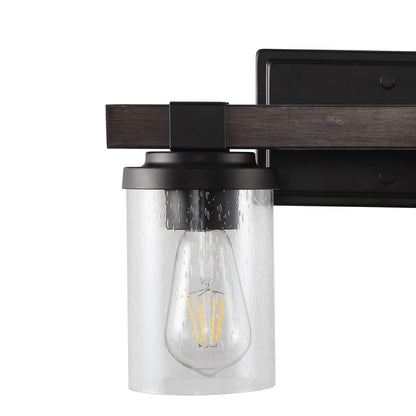 Ferme Iron/Seeded Glass Rustic Farmhouse LED Vanity Light, by JONATHAN Y