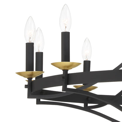 Fidenza 12-light Modern Farmhouse Empire Wagon Wheel Chandelier with UL - D40'' * H135''