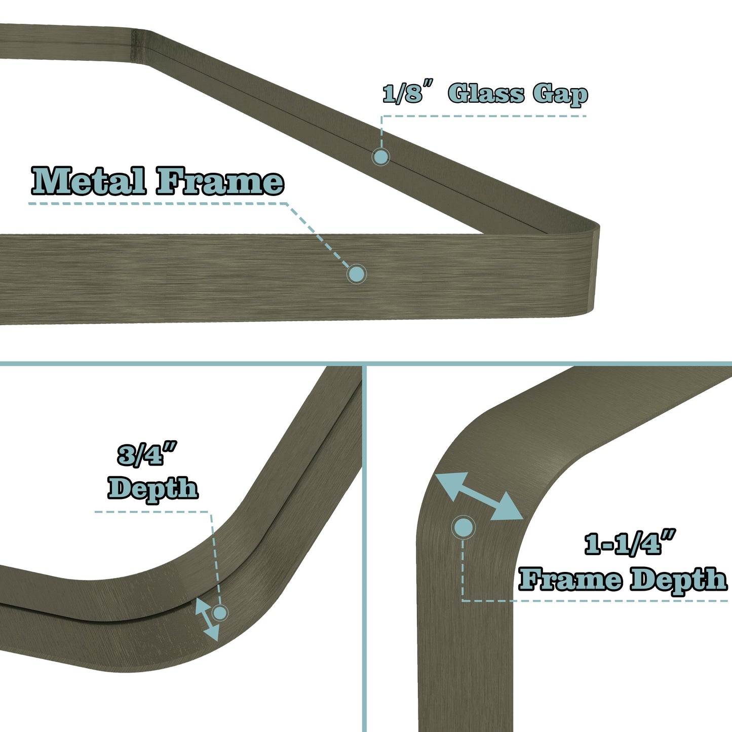 Framed Wall Mounted Bathroom Vanity Mirror