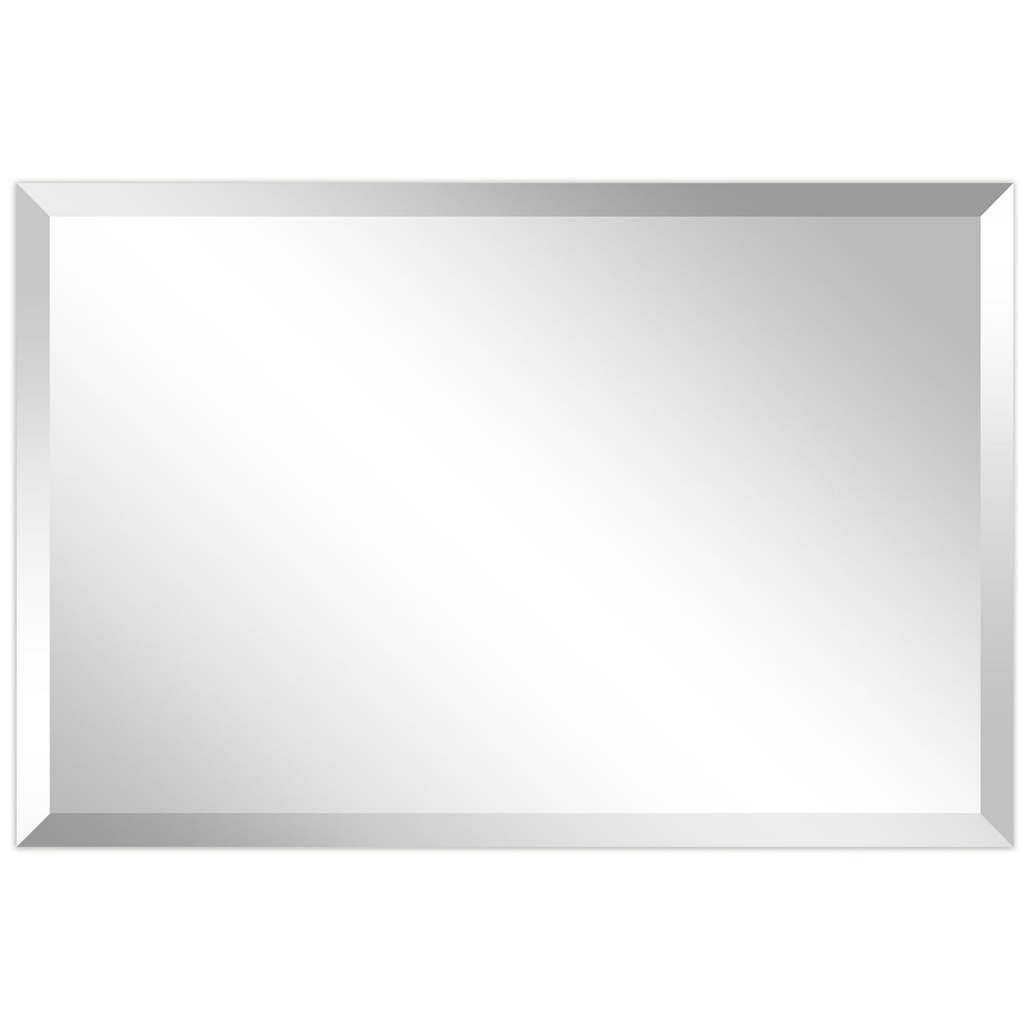 Frameless Beveled Prism Wall Mirror-Square/Rectangluar - Clear
