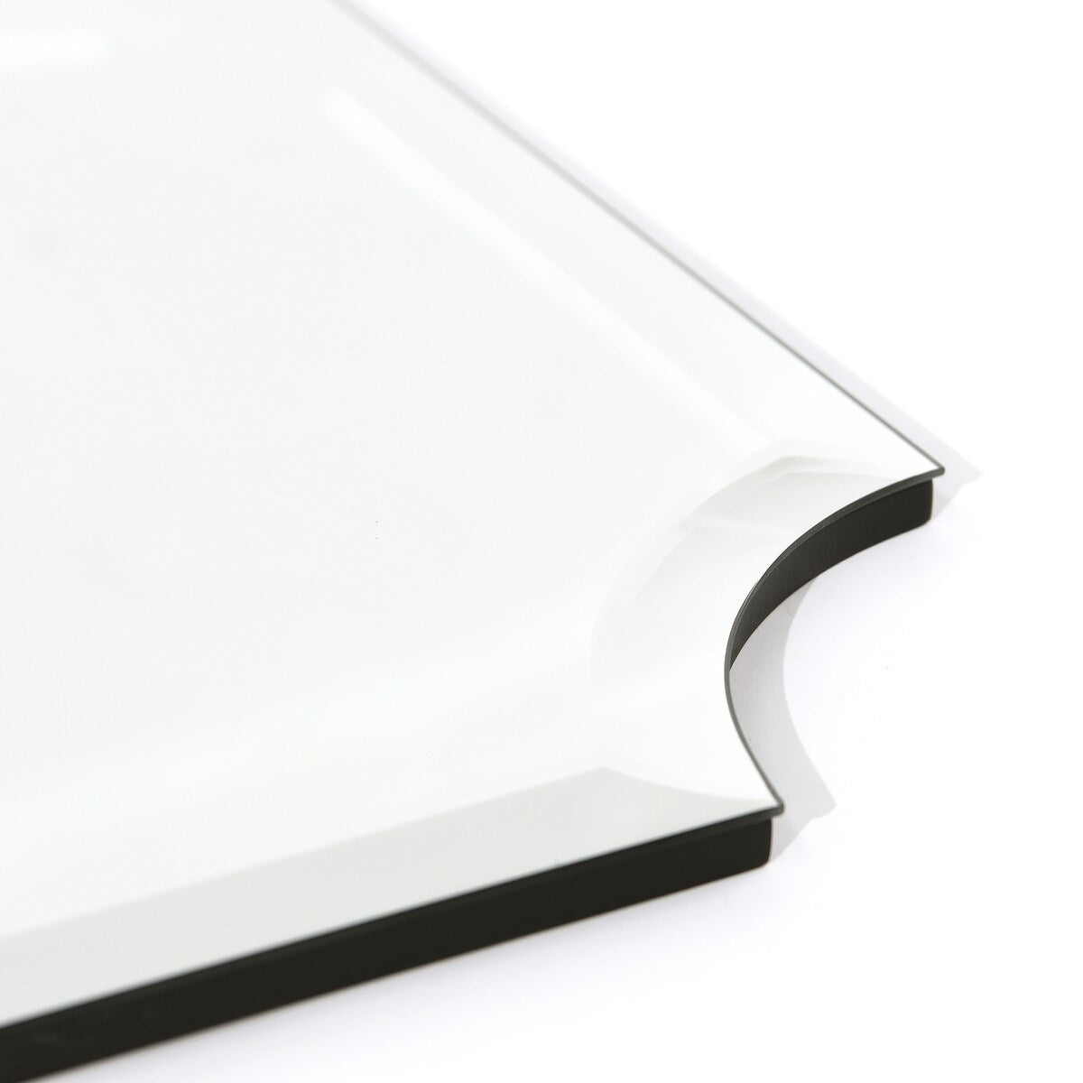 Frameless Rectangle Scalloped Beveled Wall Mirror, Bathroom, Vanity, Bedroom Mirror,1-beveled Edge - Clear