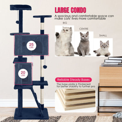 Furniture of America Cat Tree Multi-Level Cat Tower with Ladder, Platforms and Condos