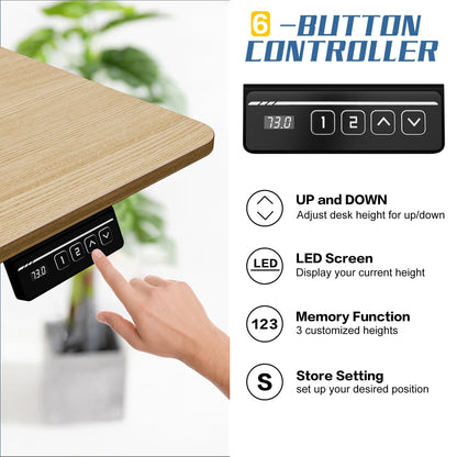 Futzca Height Adjustable Electric Standing Desk Sit Stand Computer Stand up Desk with Splice Board