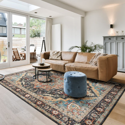 Gertmenian Crystal Print Washable Digital Printed Flat Pile Polyester Slip Resistant Area Rug Collection