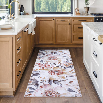 Gertmenian Crystal Print Washable Digital Printed Flat Pile Polyester Slip Resistant Area Rug Collection