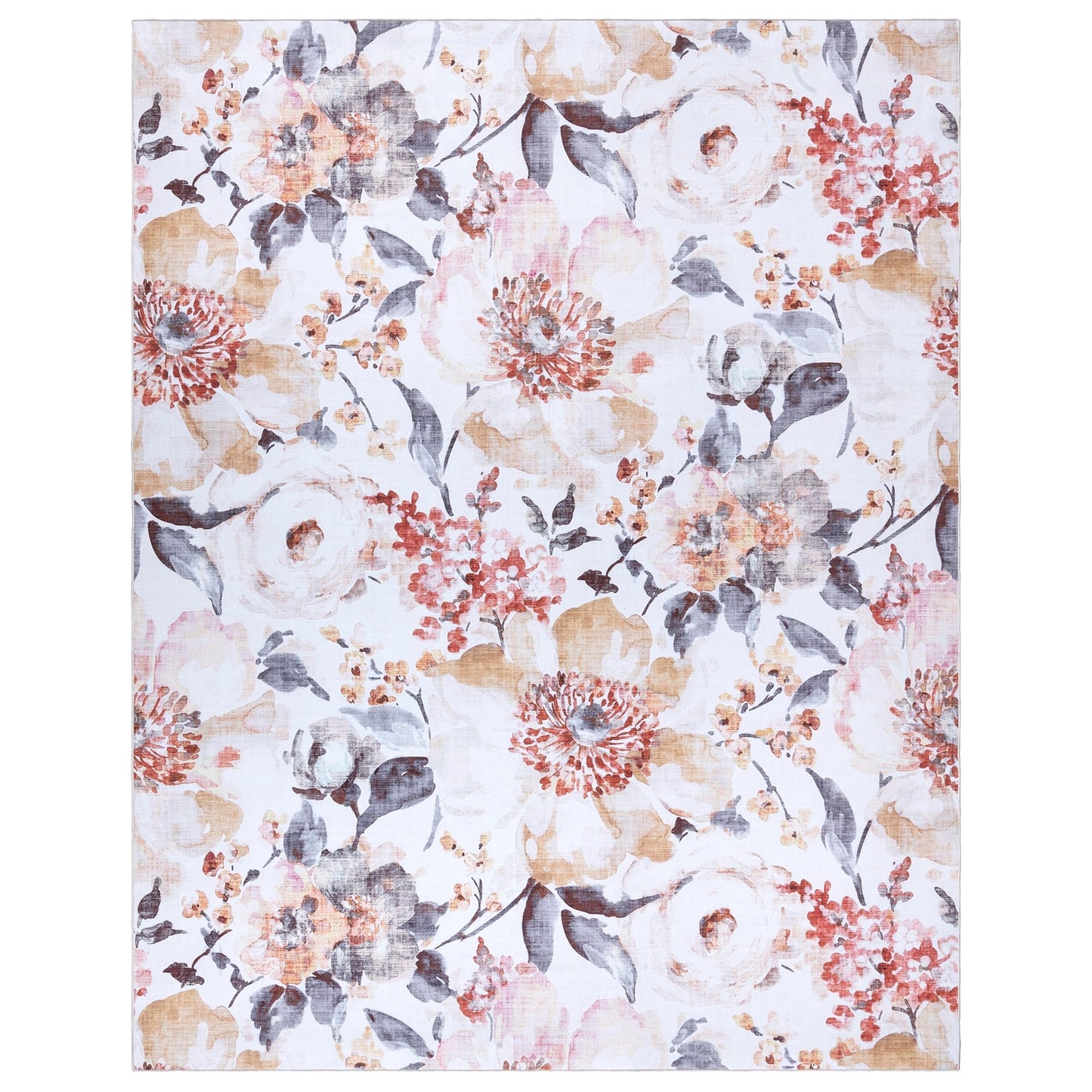 Gertmenian Crystal Print Washable Digital Printed Flat Pile Polyester Slip Resistant Area Rug Collection