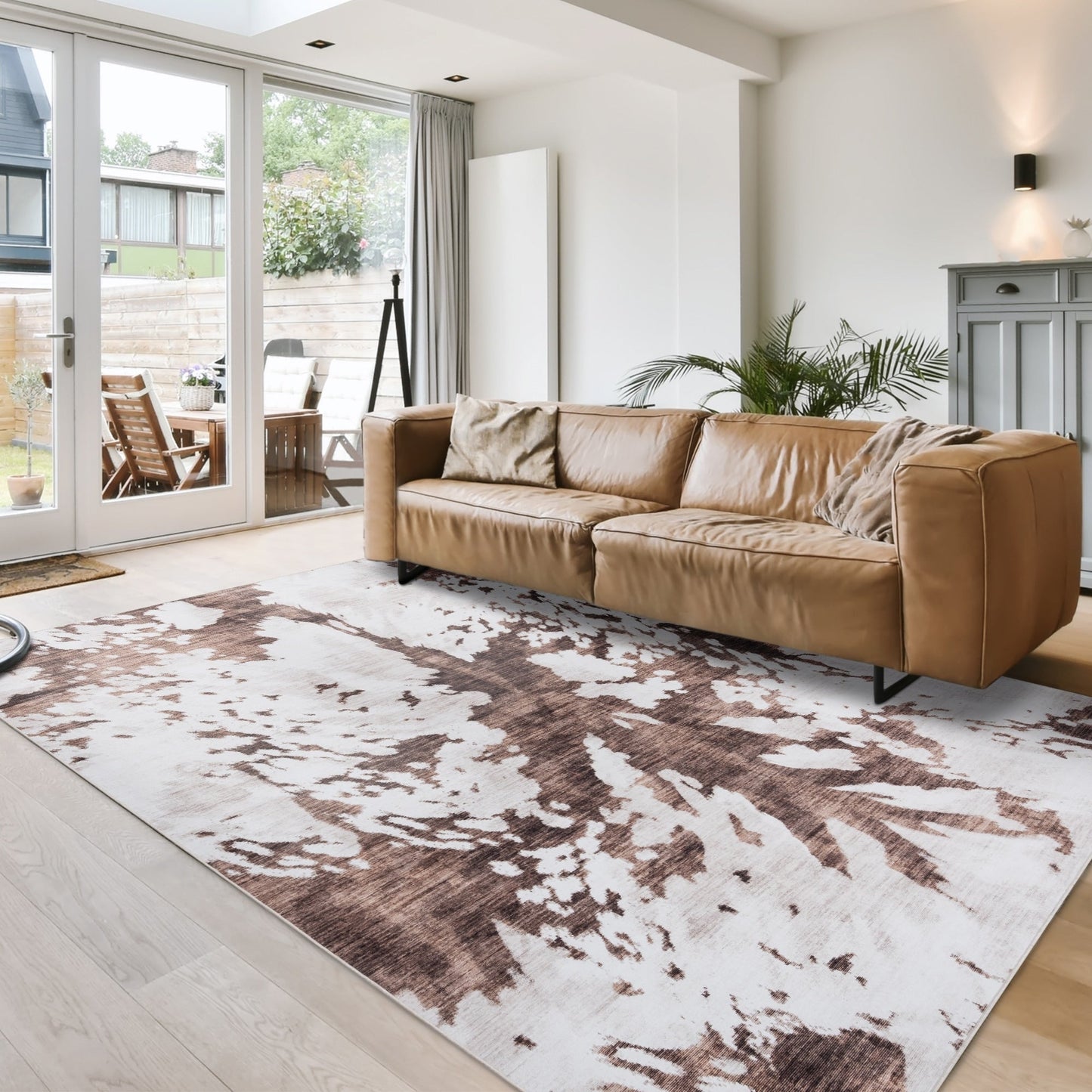 Gertmenian Crystal Print Washable Digital Printed Flat Pile Polyester Slip Resistant Area Rug Collection