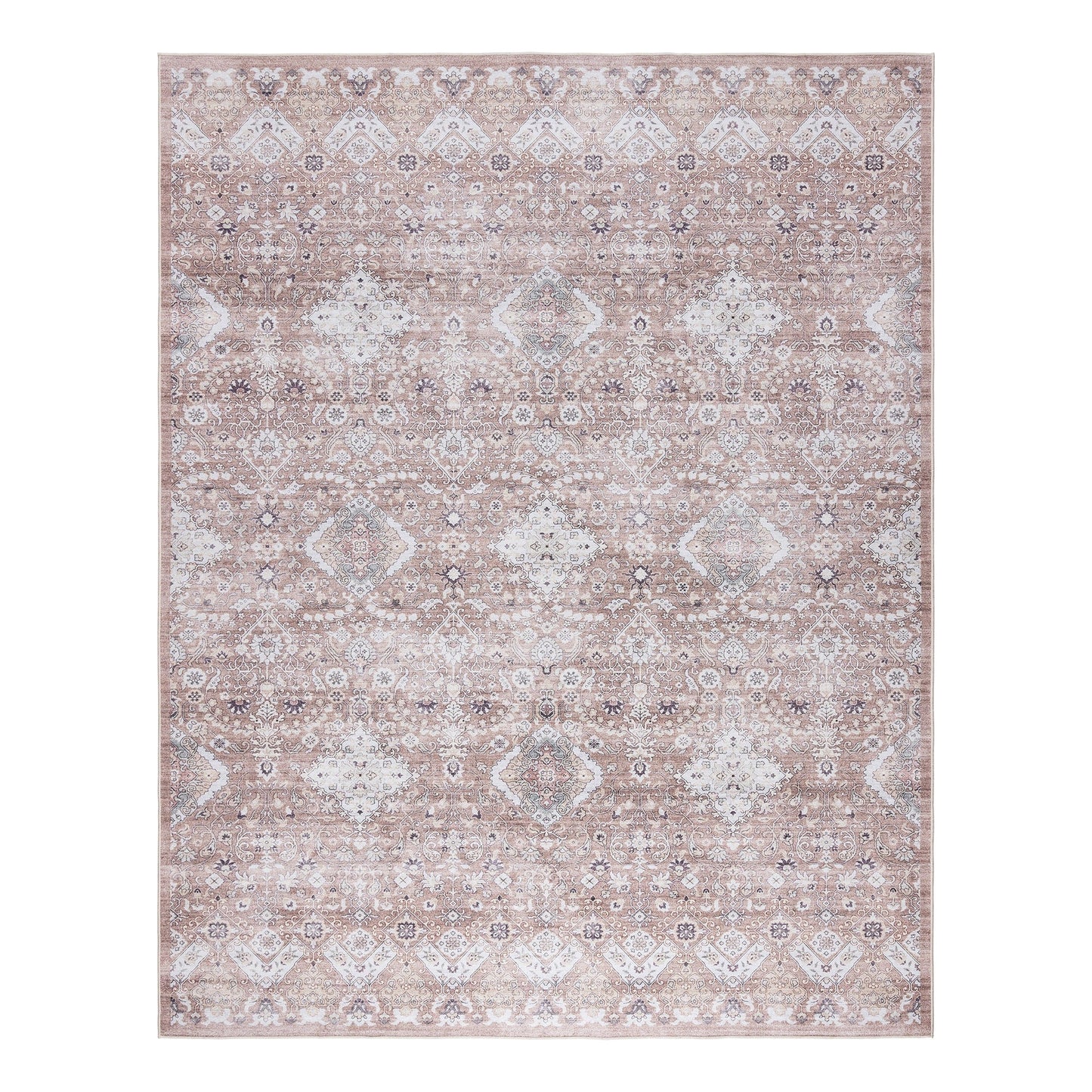 Gertmenian Crystal Print Washable Digital Printed Flat Pile Polyester Slip Resistant Area Rug Collection