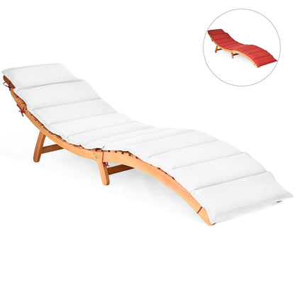 Gymax 2PCS Outdoor Folding Chaise Eucalyptus Lounge Chair w/ - See Details
