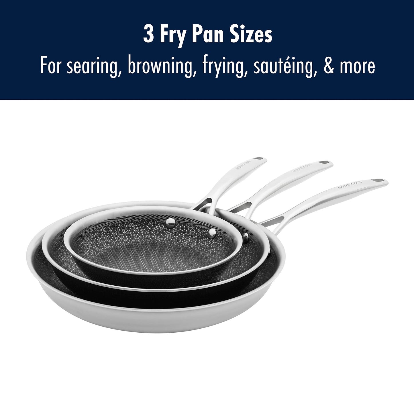 HENCKELS Paradigm 3-pc Fry Pan Set with Bonus Turner & Serving Spoon - 5-pc