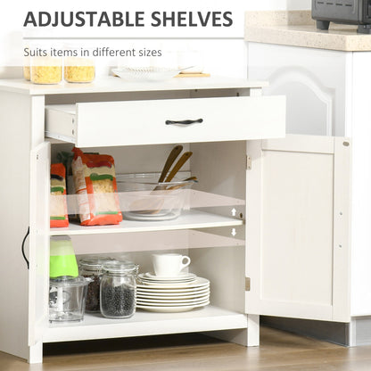 HOMCOM 32 Farmhouse Barn Door Style Sideboard Cabinet,Buffet Storage Cabinet Coffee Bar for Living Room or Entryway