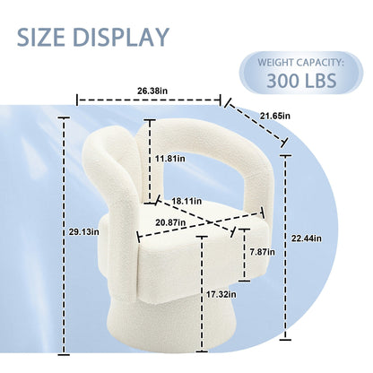 HOMEFUN Boucle Upholstered 360 Degree Swivel Cuddle Barrel Accent Chairs