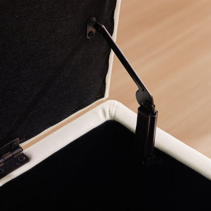 50.3 x 17.50 x 18 Upholstered Rectangular Storage Ottoman-Faux Leather