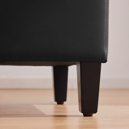 50.3 x 17.50 x 18 Upholstered Rectangular Storage Ottoman-Faux Leather