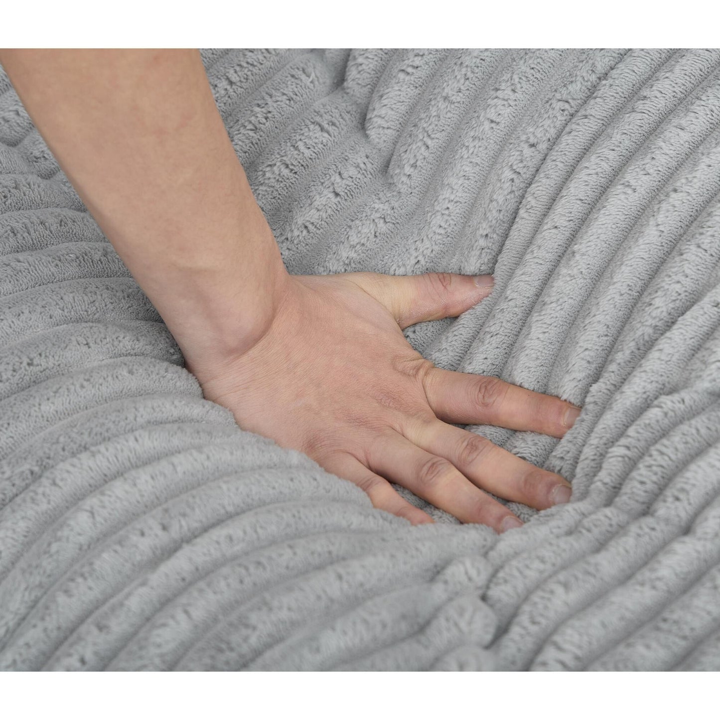 Harmonia 109 W Oversized Corduroy Sofa Bed, Deep Seat Double Lounge Chaise with 4 Pillows