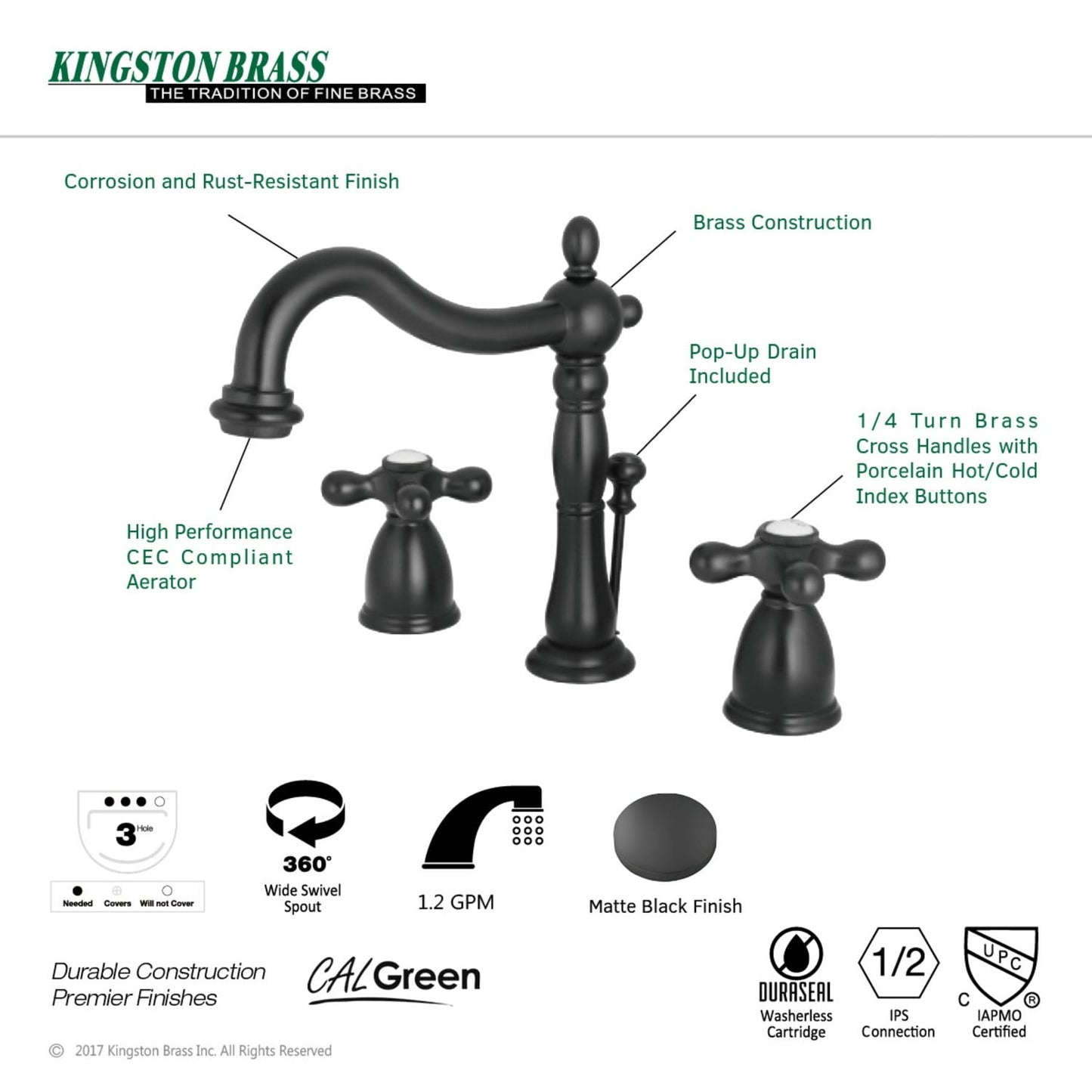 Heritage 8 in. Widespread Bathroom Faucet