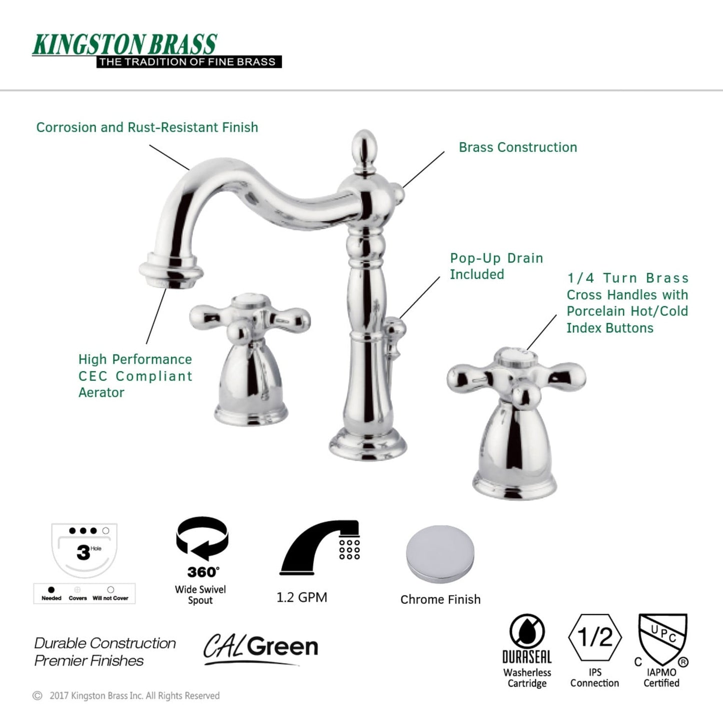 Heritage 8 in. Widespread Bathroom Faucet