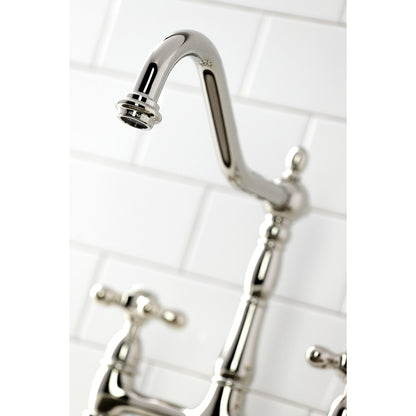 Heritage Bridge Kitchen Faucet with Brass Sprayer