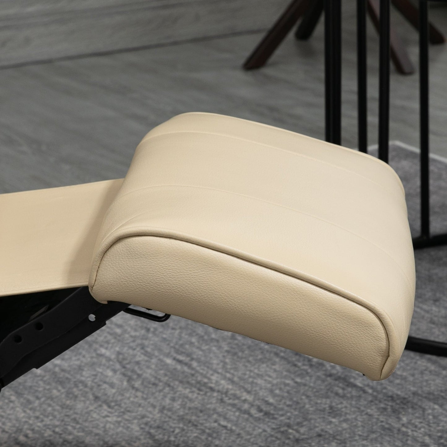 HomCom Faux Leather Adjustable Manual Swivel Base Recliner Chair with Comfortable and Relaxing Footrest