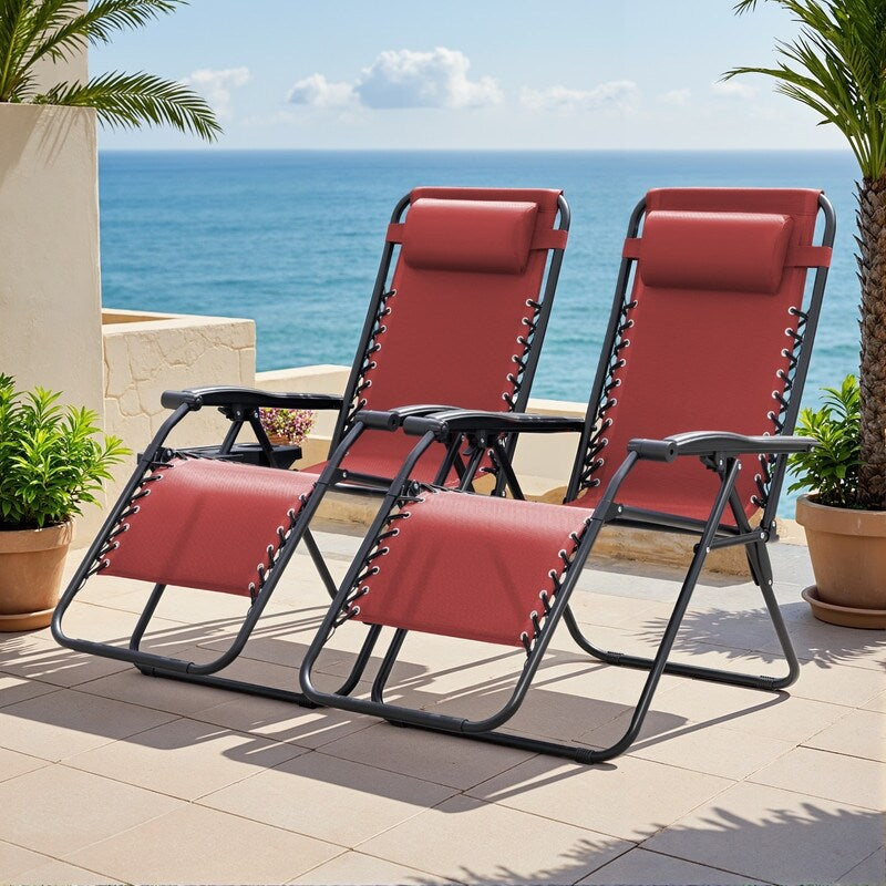 Homall Patio Zero Gravity Chair Lawn Lounge Chair with Pillow Set of 2