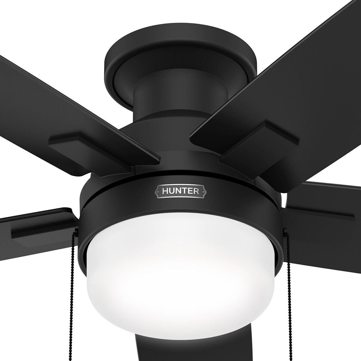 Hunter 52 Anisten Low Profile Ceiling Fan with LED Light and Pull Chain - Modern, Contemporary, Transitional
